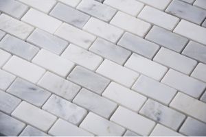 Statuary White 1x2 Polished Brick Pattern