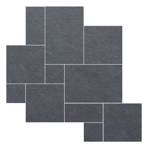 Lime Black 1.25" Rectangular Pattern Limestone Paver 