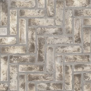 Dovertone Gray Clay Brick Herringbone Meshed Wall Tile