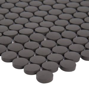 Domino White And Black Penny Round Mosaic
