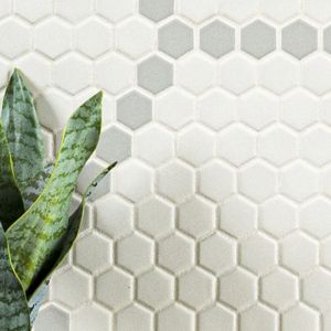 FREE SHIPPING - White and Gray Hive Pattern Matte Porcelain Floor and Wall Tile