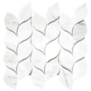 FREE SHIPPING - Carrara White 2" Leaf Polished
